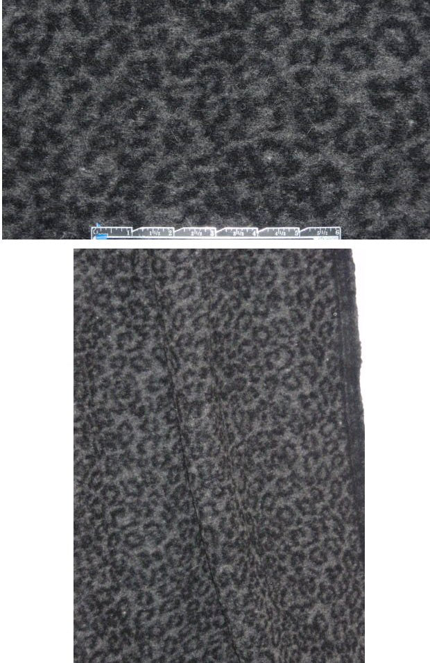 Italian black/charcoal cheetah boiled wool knit 1.5 yd