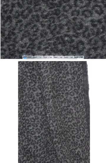 Italian black/charcoal cheetah boiled wool knit 1.5 yd