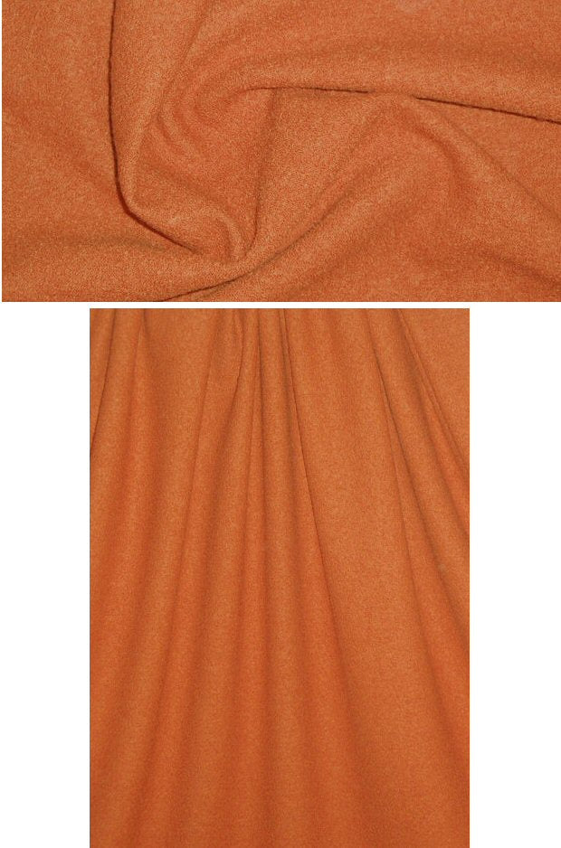 Italian textured boiled wool knit - terracotta .50 yds