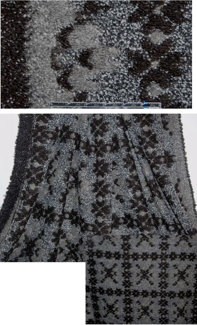Italian patterned wool boucle- earth lattice 1.375 yd