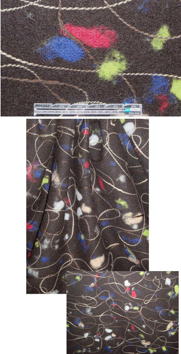 Italian yarn-'embroidered' french roast boiled wool 1.5 yd