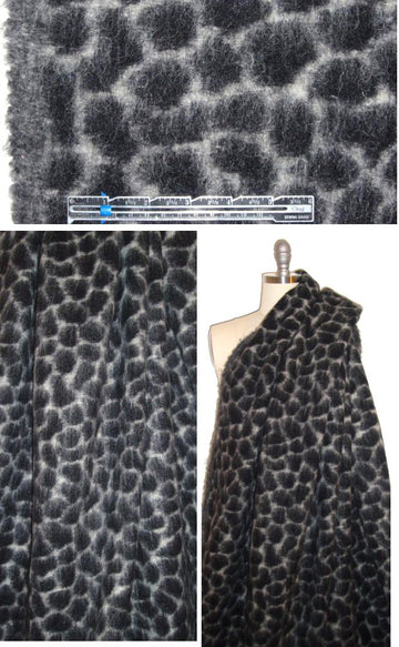 Italian stylized animal fleecy wool knit 1.66 yd