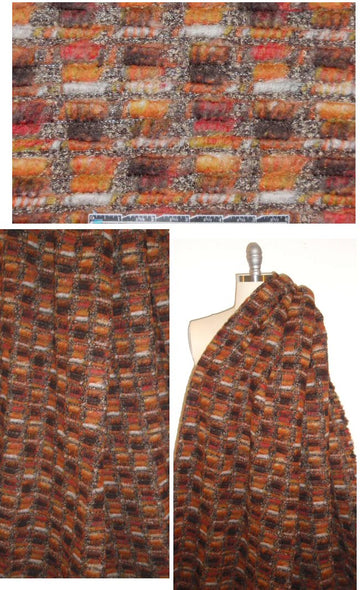 Italian spice tones textured wool fleece .875 yds