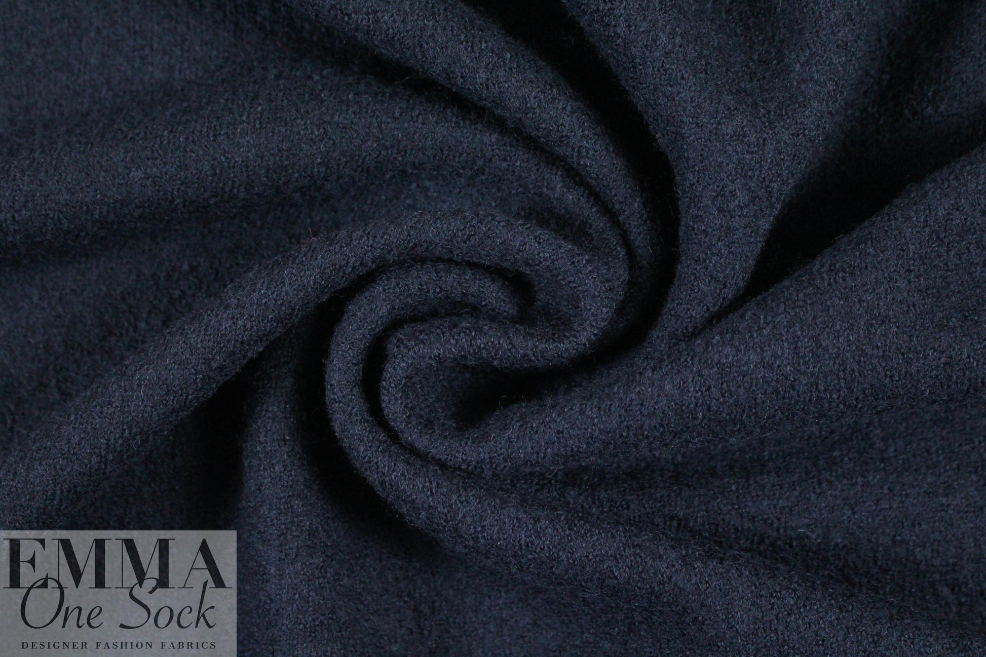 Italian dark navy boiled wool knit coating .75 yds