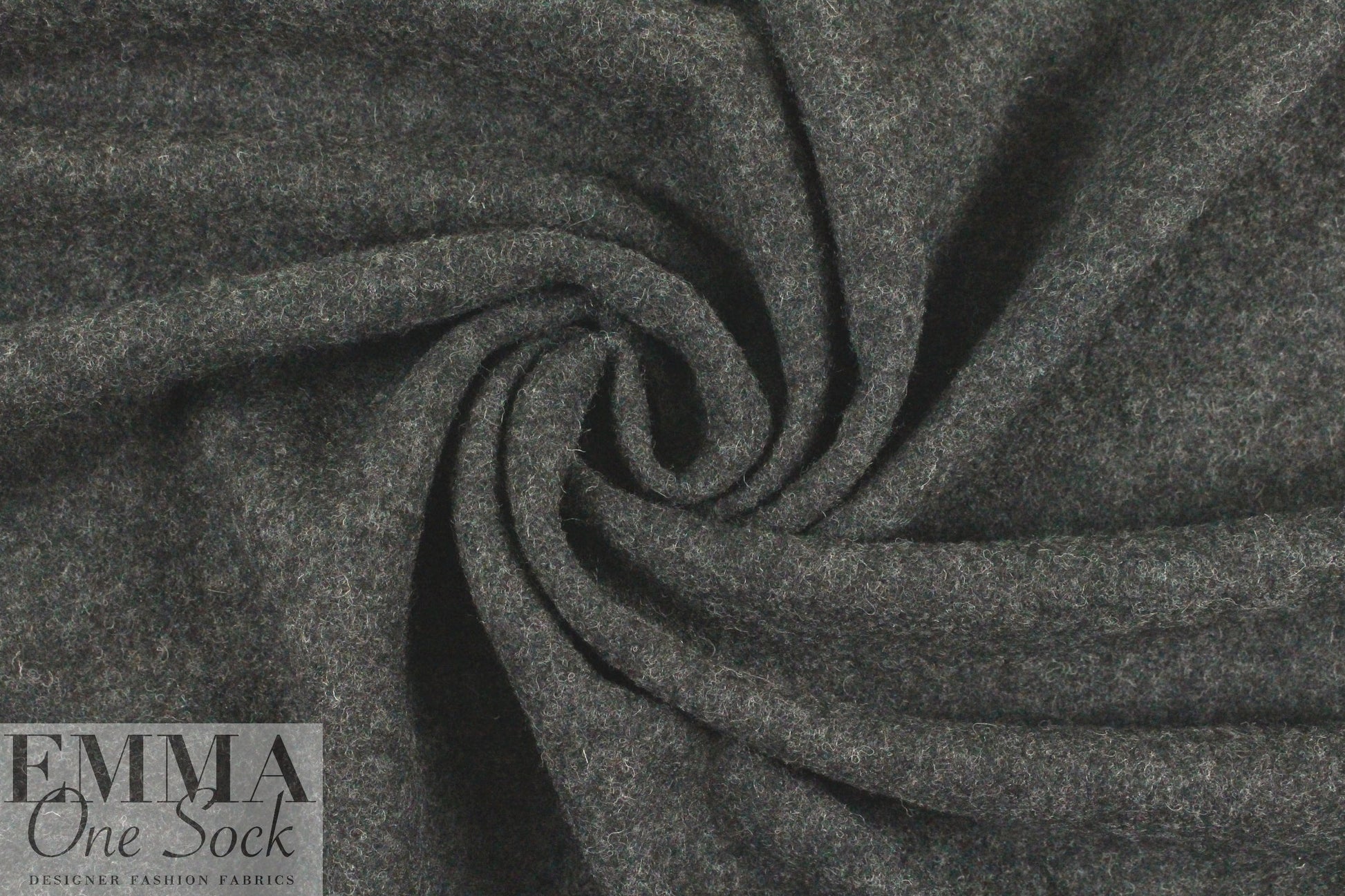 boiled wool knit coating - charcoal heather