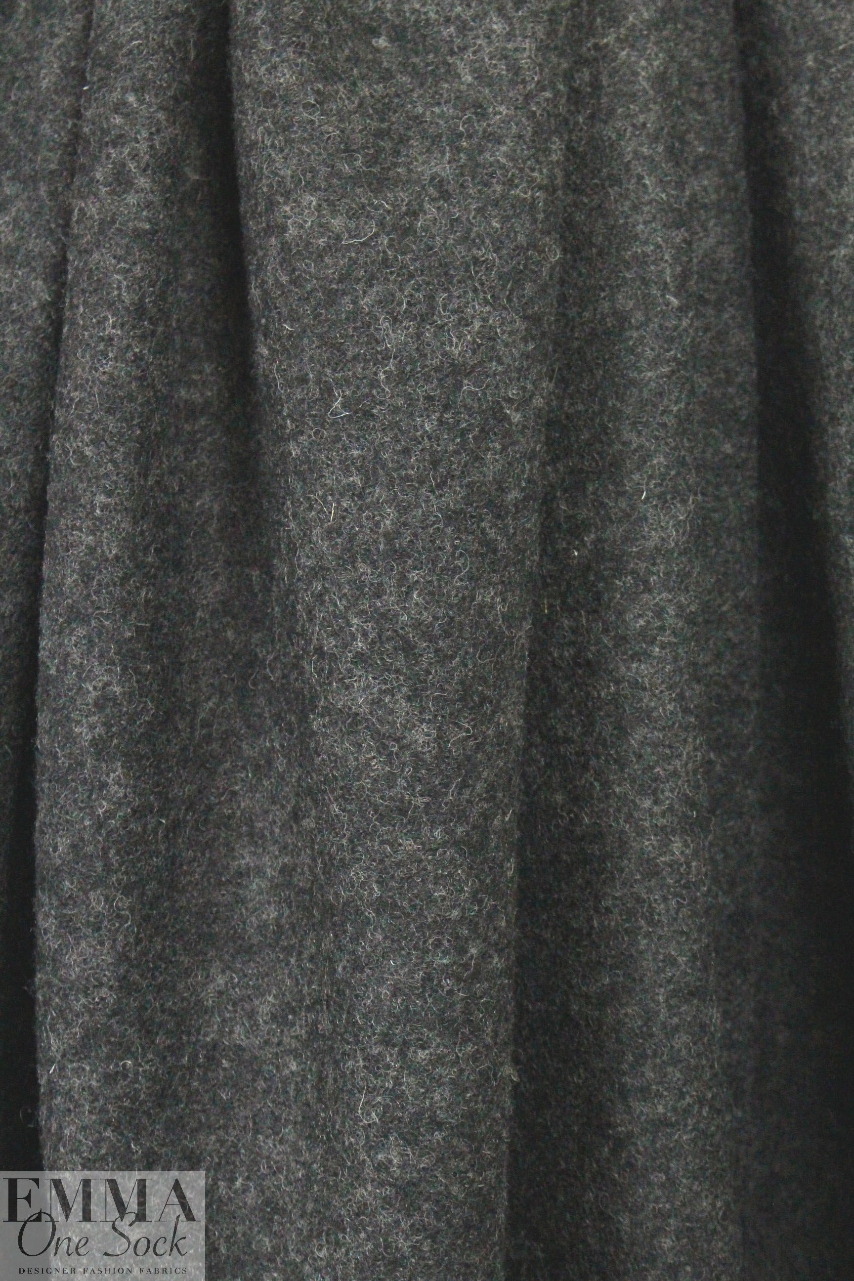 boiled wool knit coating - charcoal heather