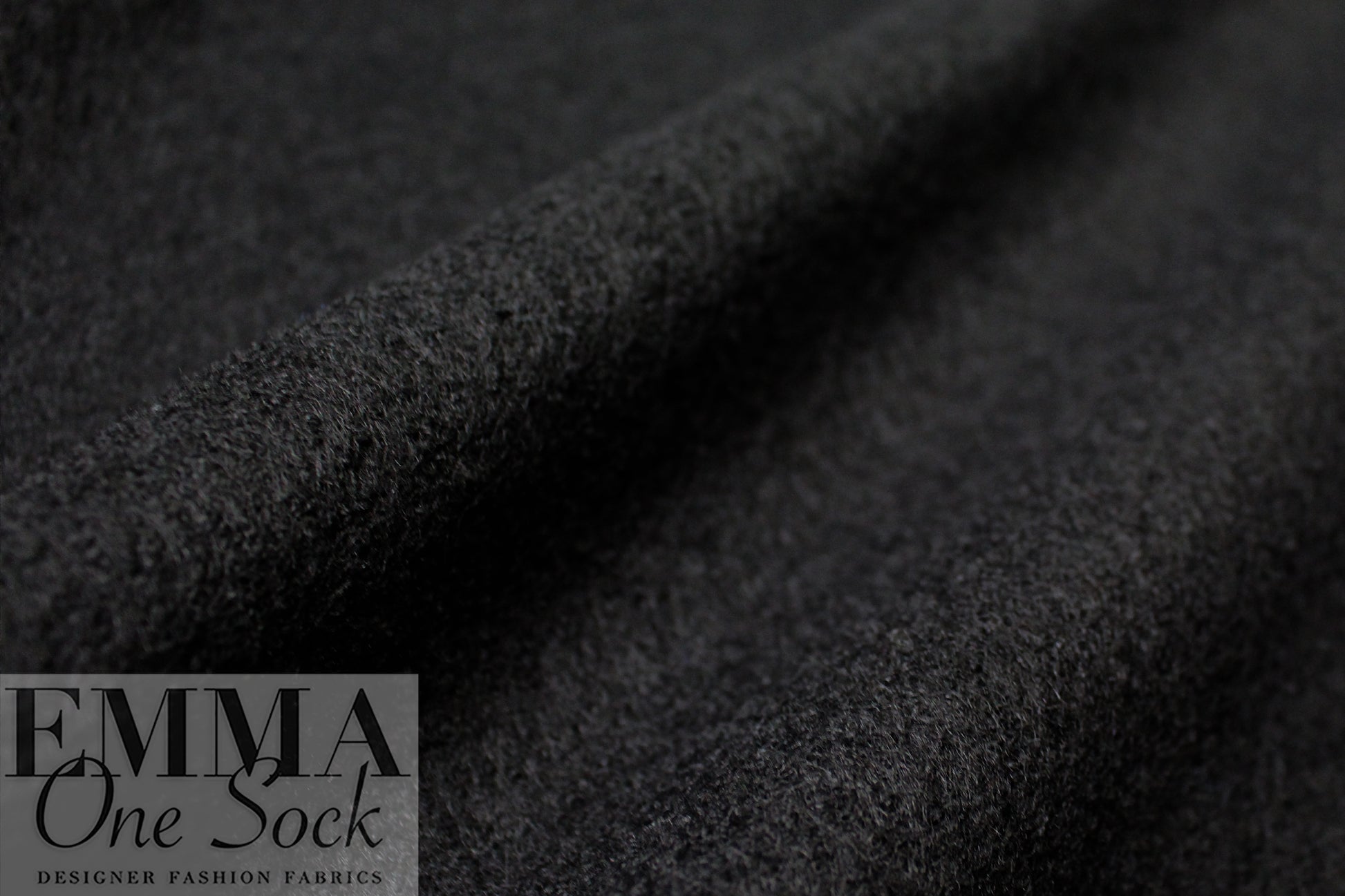 luxury boiled wool knit coating - black 2 yd