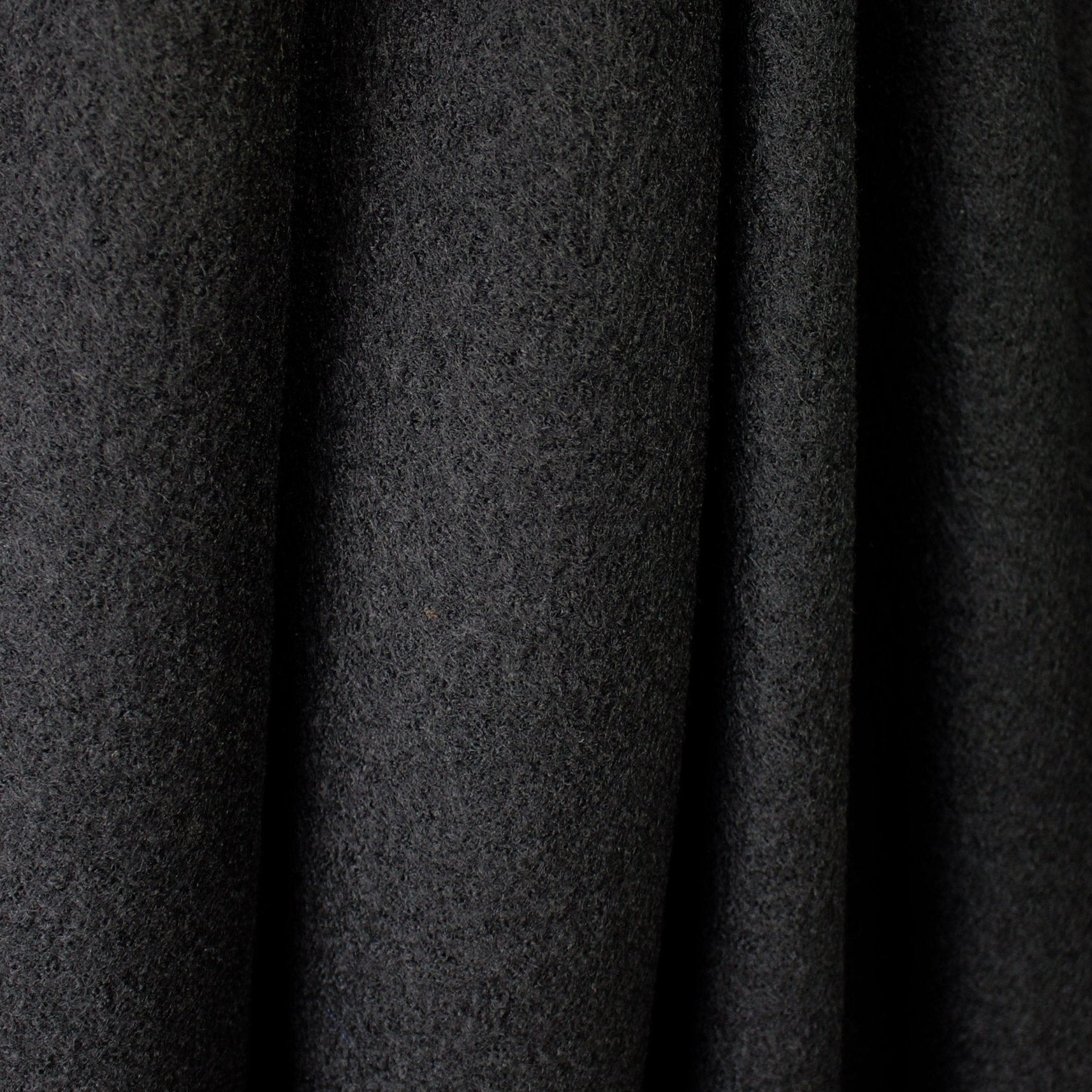 luxury boiled wool knit coating - black