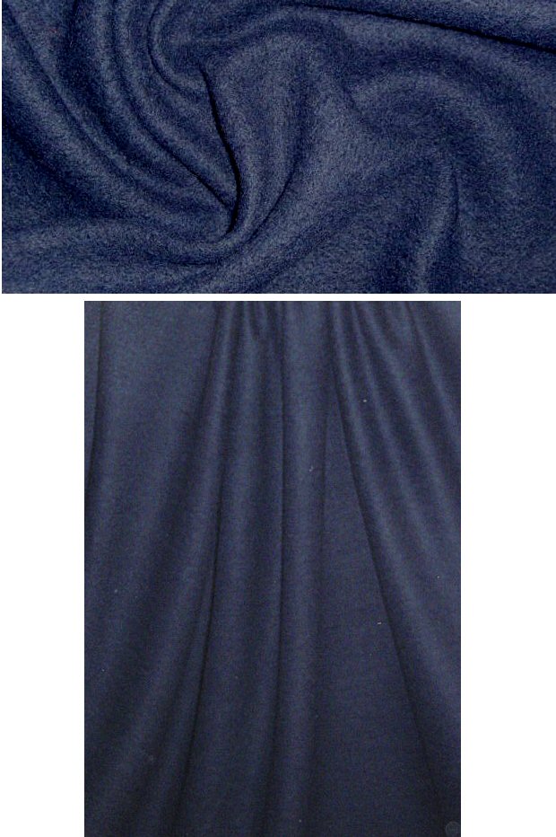 Italian textured boiled wool fleece - dark navy