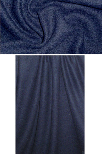 Italian textured boiled wool fleece - dark navy