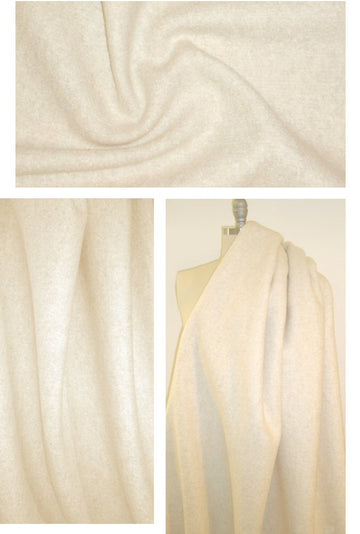 Italian creamy ivory thick boiled wool boucle' 1.25 yds