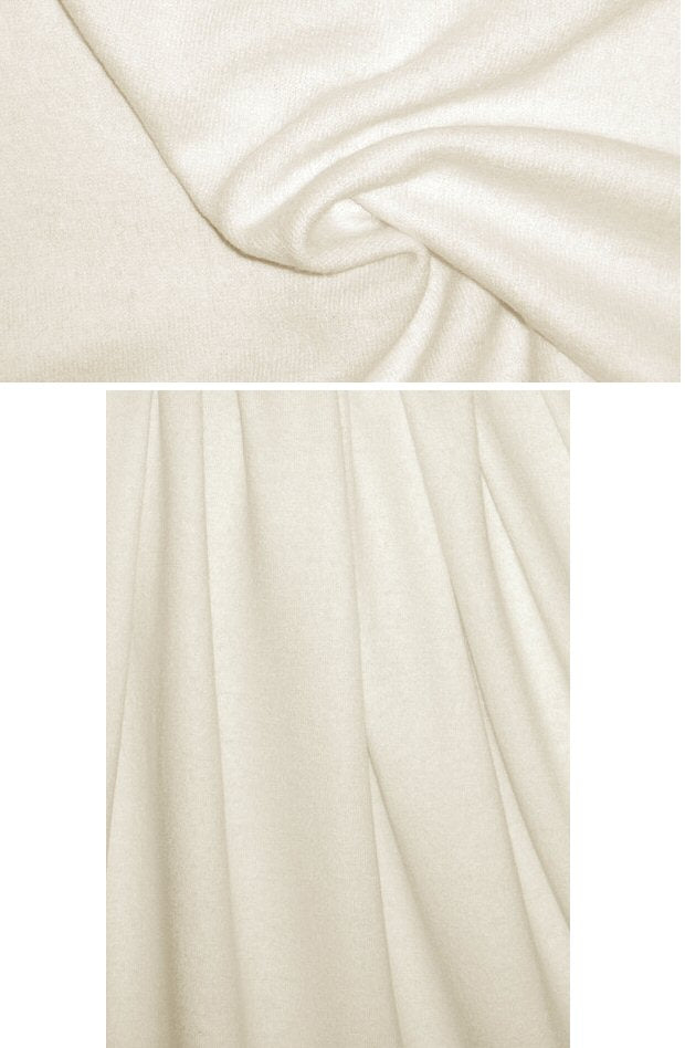 Italian fine boiled wool sweater knit - ivory .875 yds