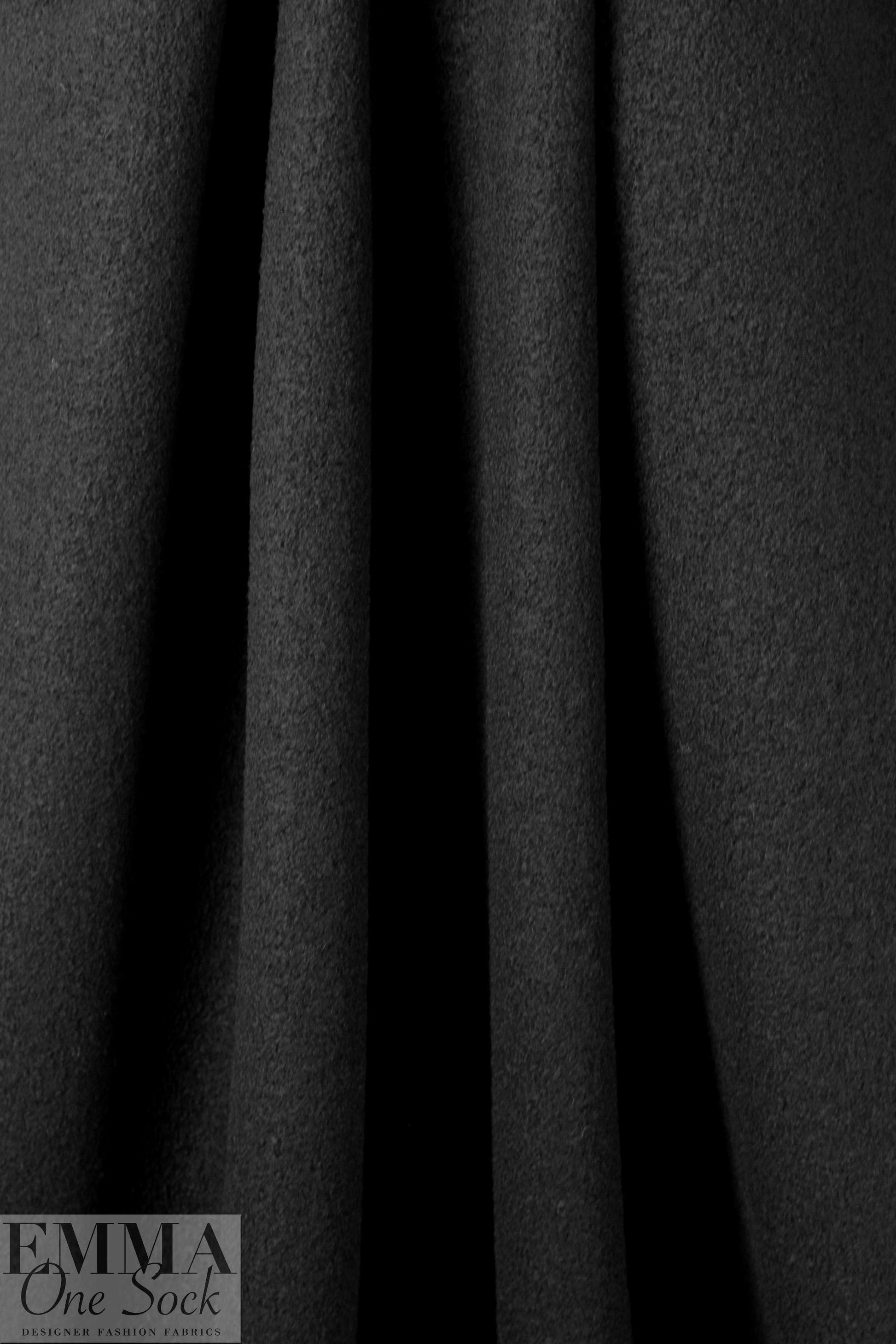 Italian boiled wool knit coating - black 1.25 yds