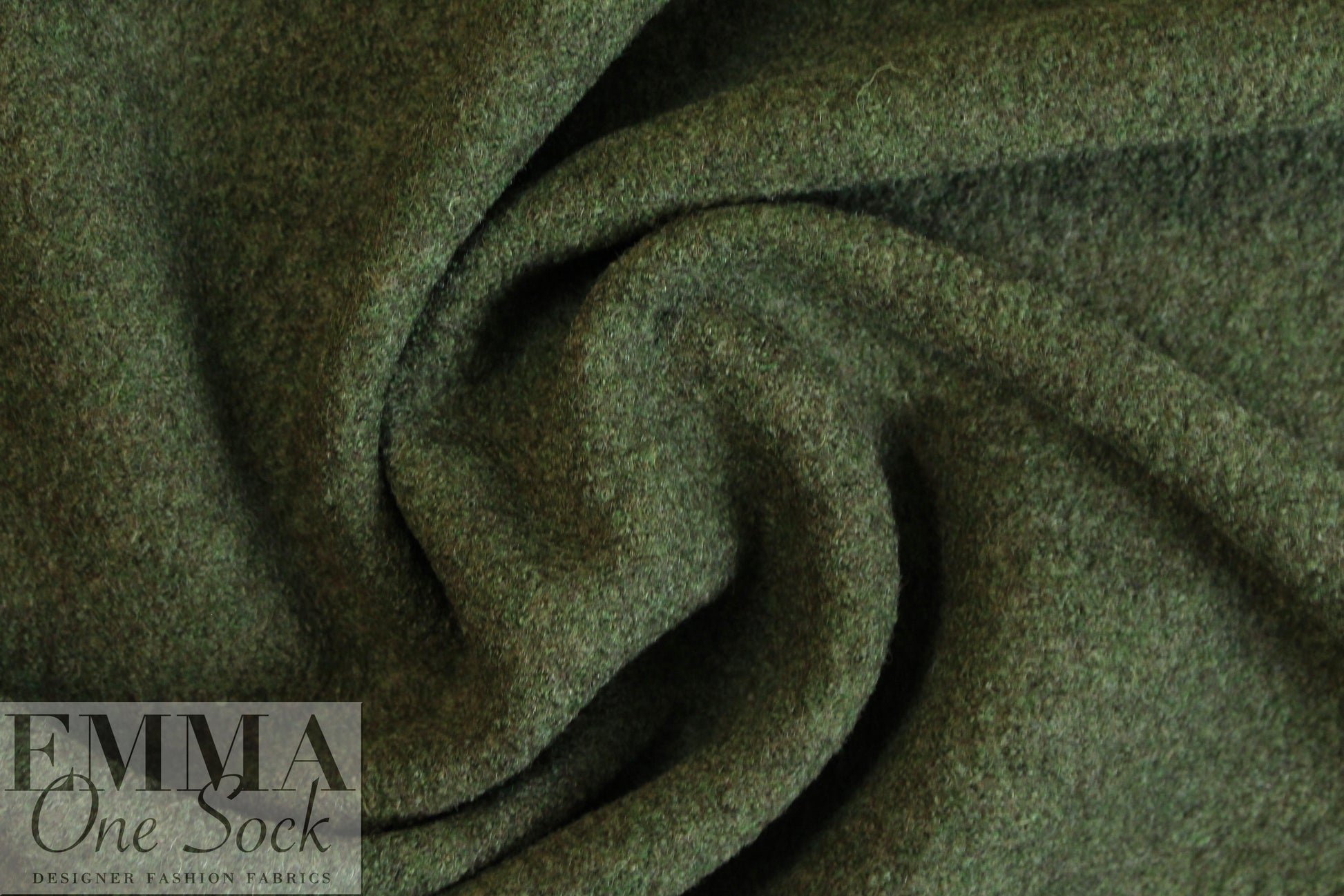 Italian boiled wool knit coating - chive