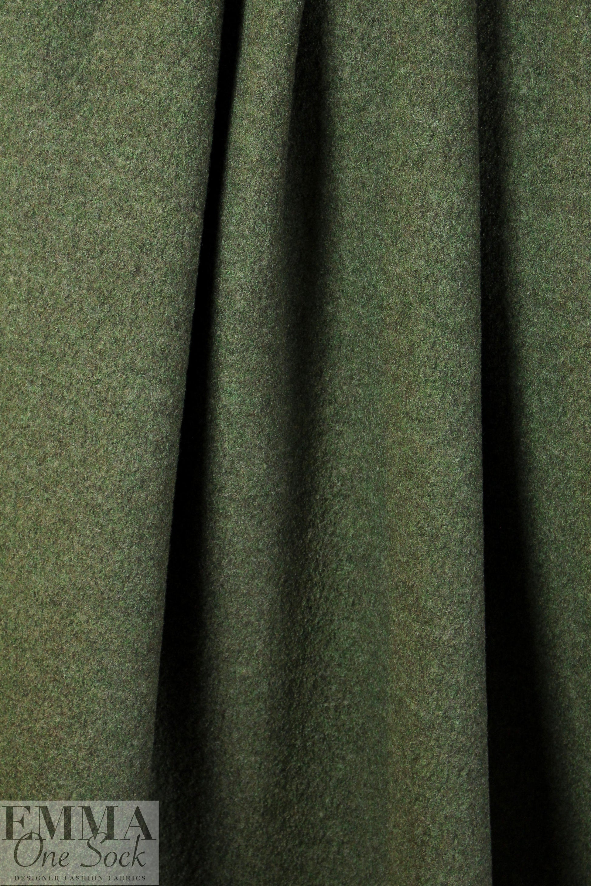 Italian boiled wool knit coating - chive
