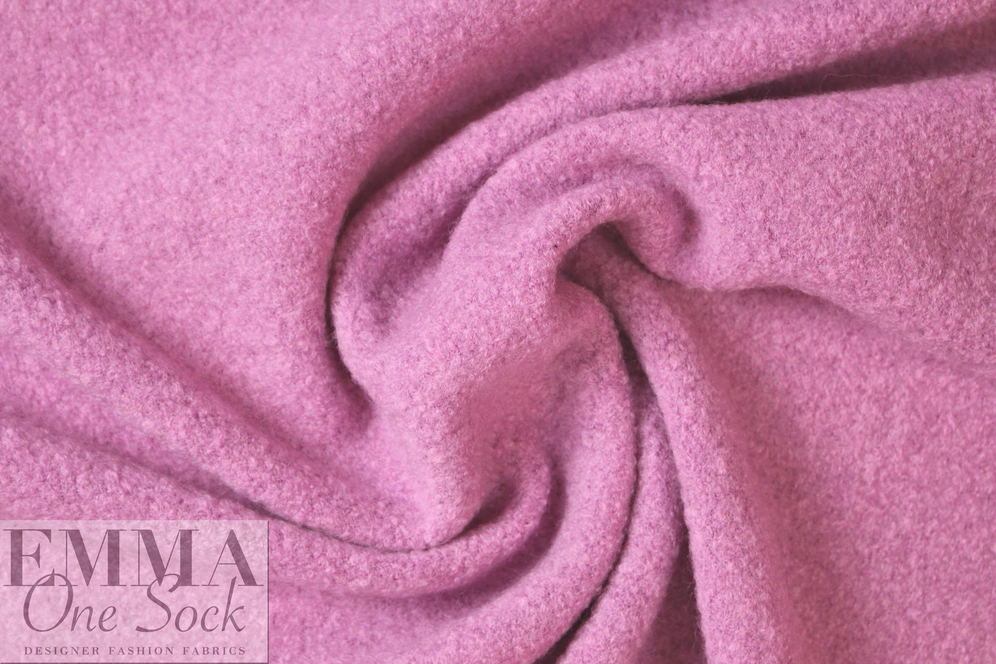 Italian lilac pink textured boiled wool coating