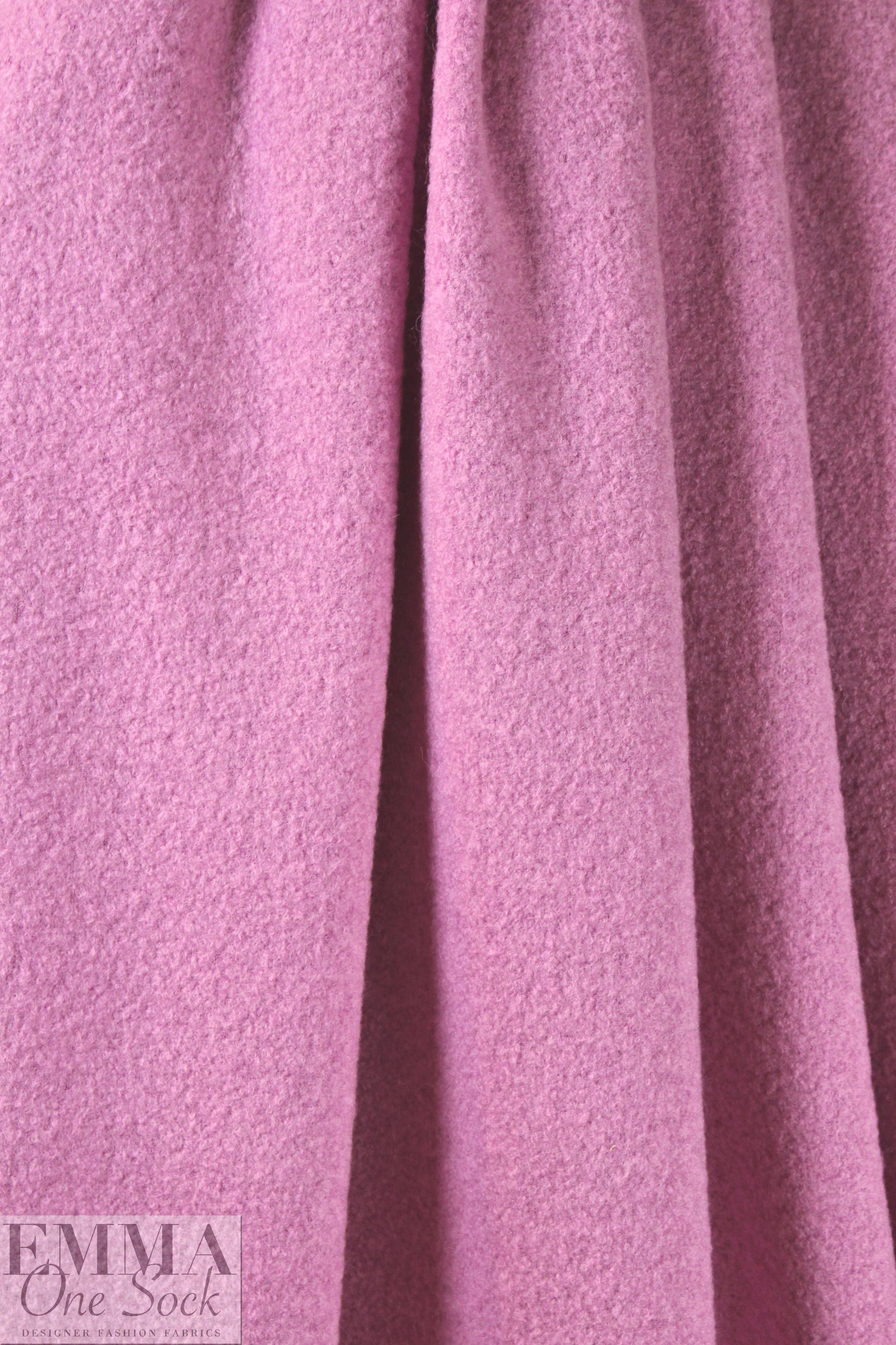 Italian lilac pink textured boiled wool coating