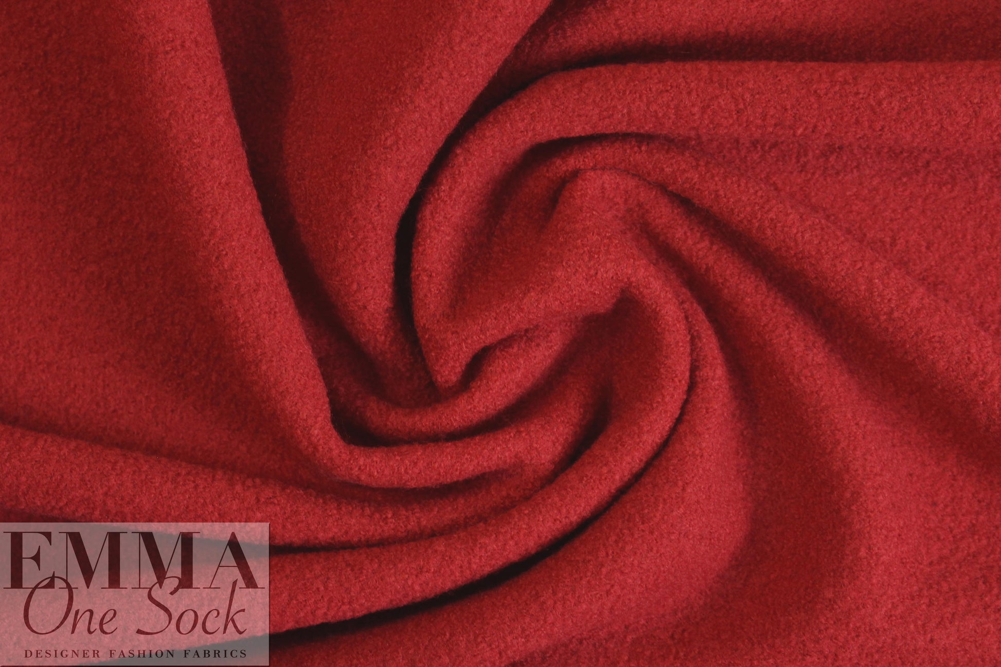 Italian boiled wool knit coating - tomato red 2 yds