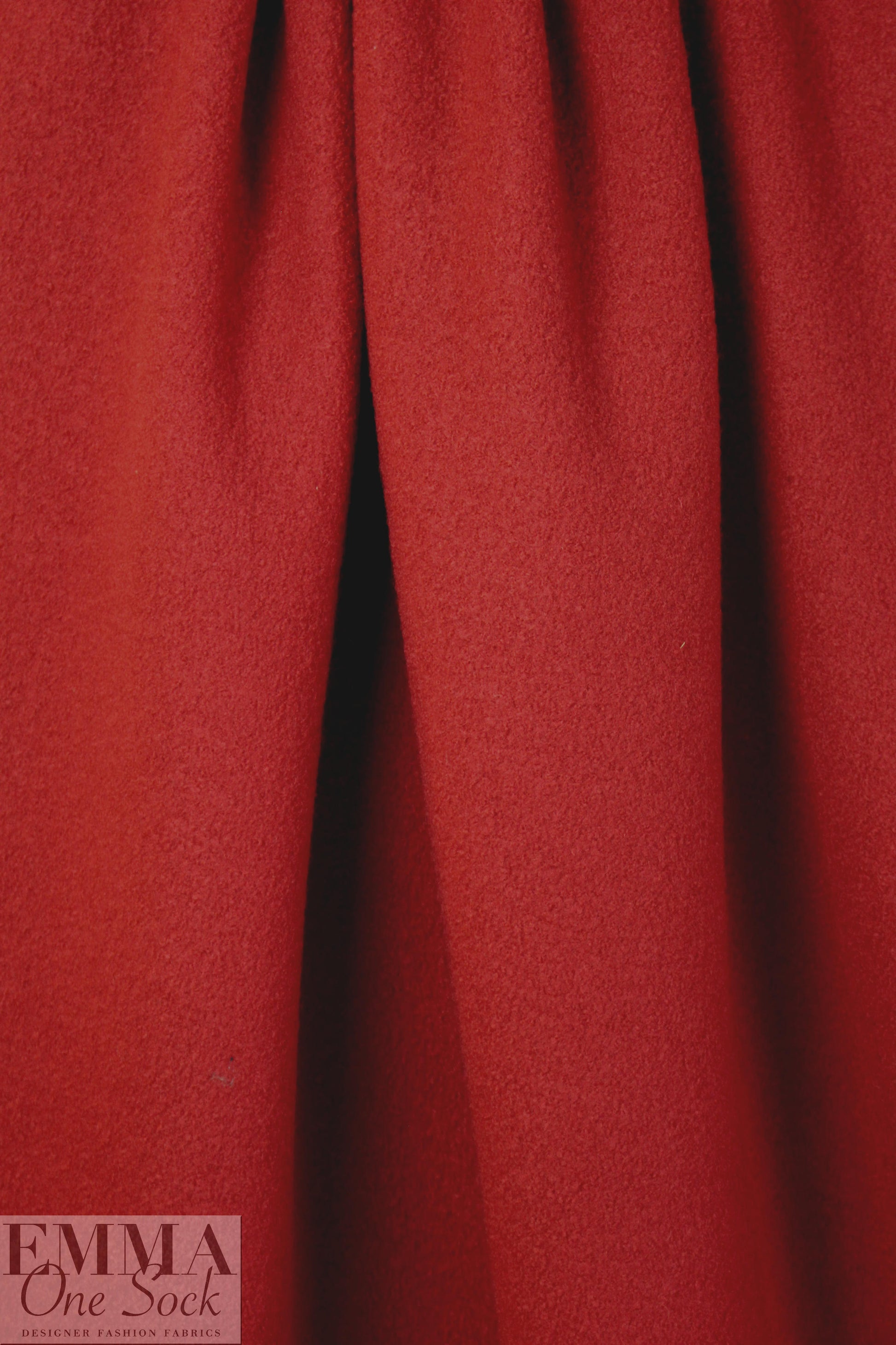 Italian boiled wool knit coating - tomato red .75 yds