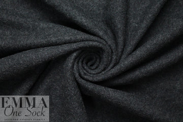 Italian textured boiled wool knit - off black