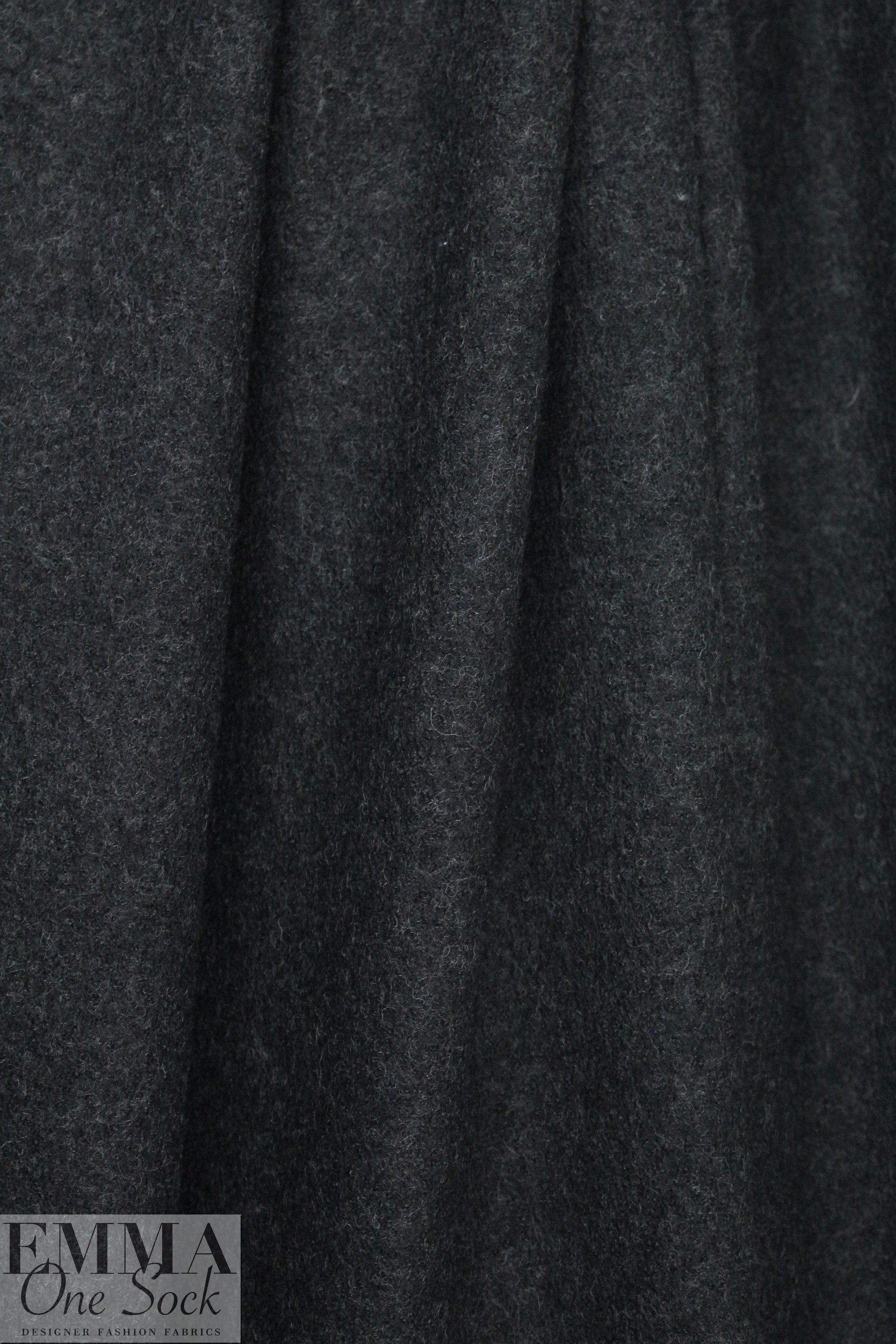 Italian textured boiled wool knit - off black