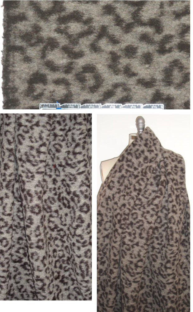 Pr@da earthtones cheetah fleecy wool/mohair knit 1.9 yd