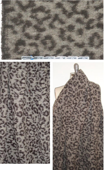 Pr@da earthtones cheetah fleecy wool/mohair knit .875 yds