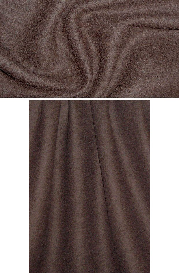 Italian wool fleece - dark chocolate .75 yds