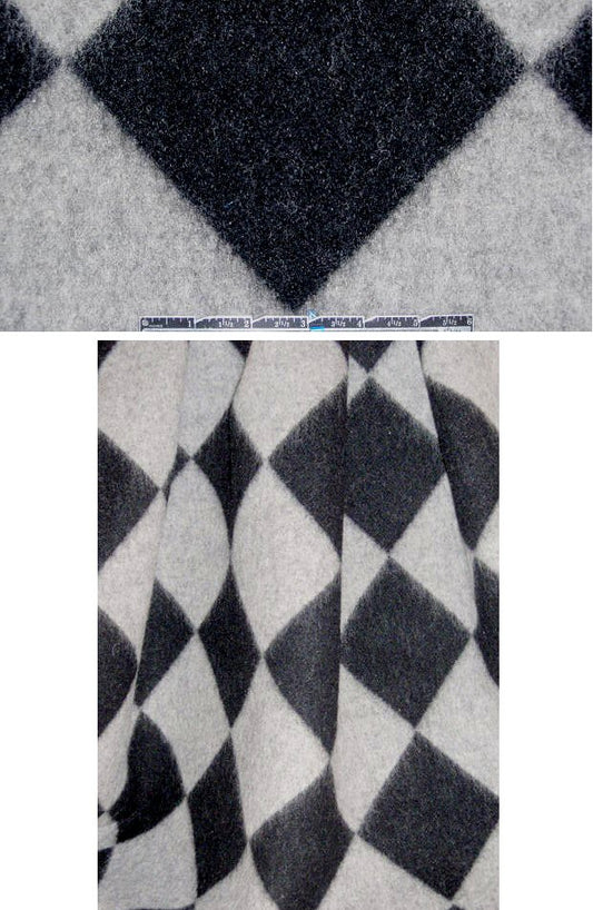 Italian all wool diamond double fleece 1.95 yards