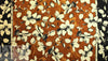 Italian pen and ink floral double border viscose/spandex knit 1.25 yds