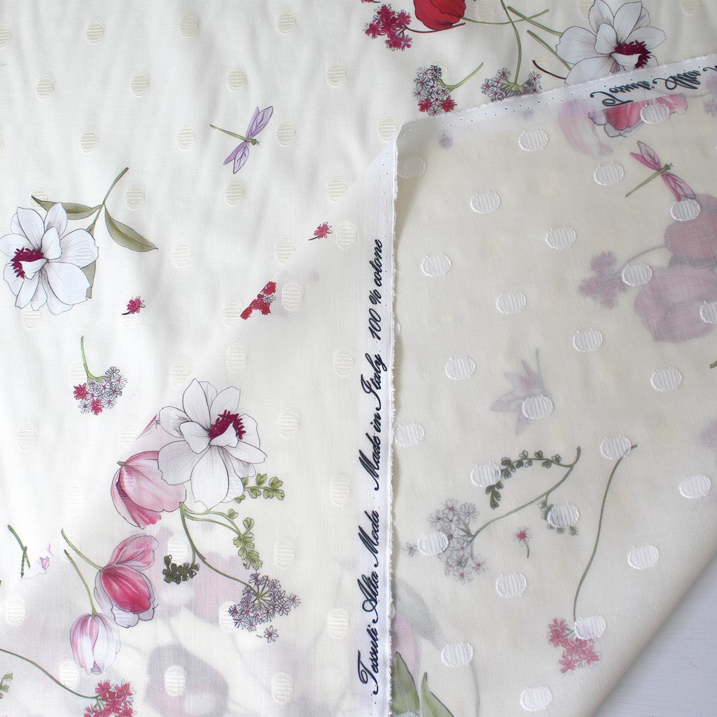 Italian 'Dutch tulips' luxury cotton jacquard