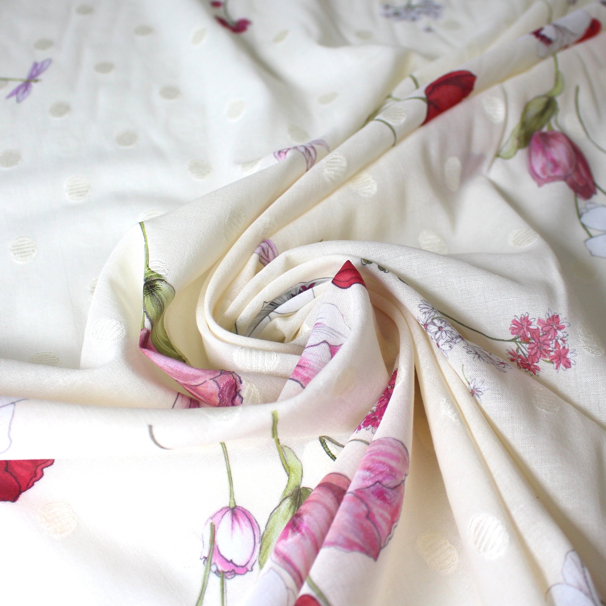 Italian 'Dutch tulips' luxury cotton jacquard