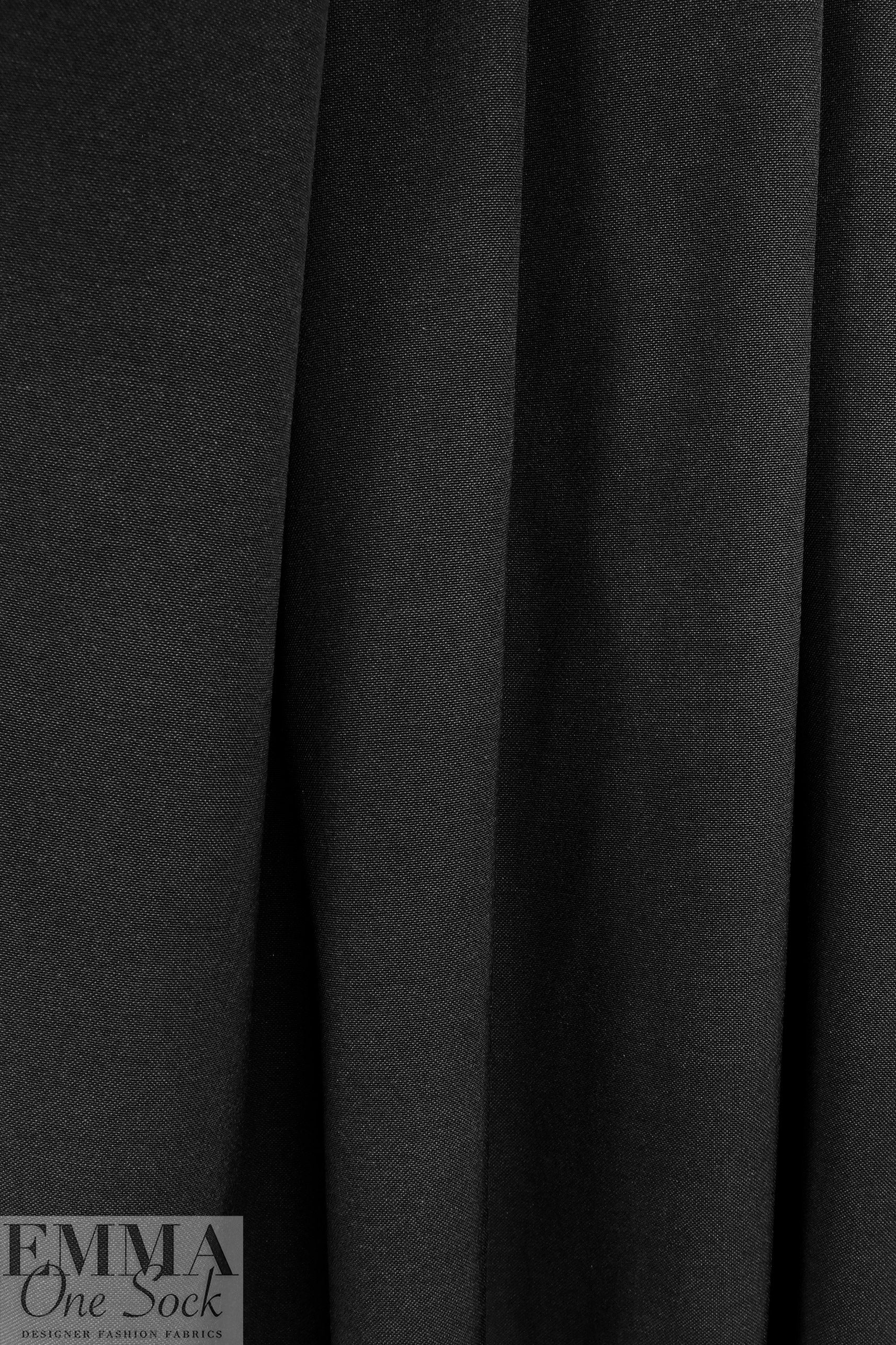 Italian viscose/cotton jacket weight woven - black 1.5 yds
