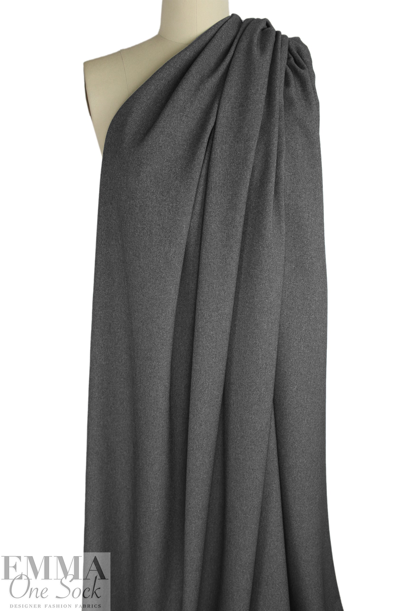 CA designer brushed gabardine suiting - charcoal 1.125 yds