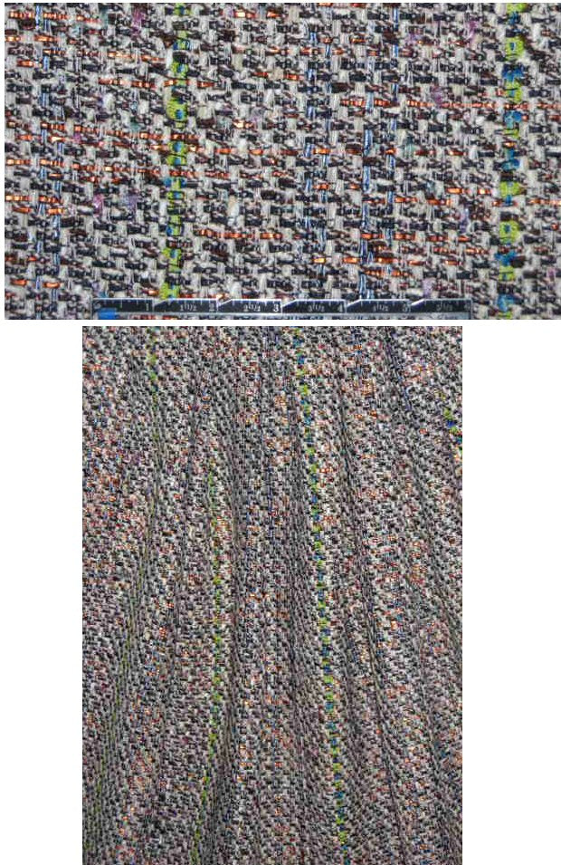 Italian copper-infused boucle' suiting