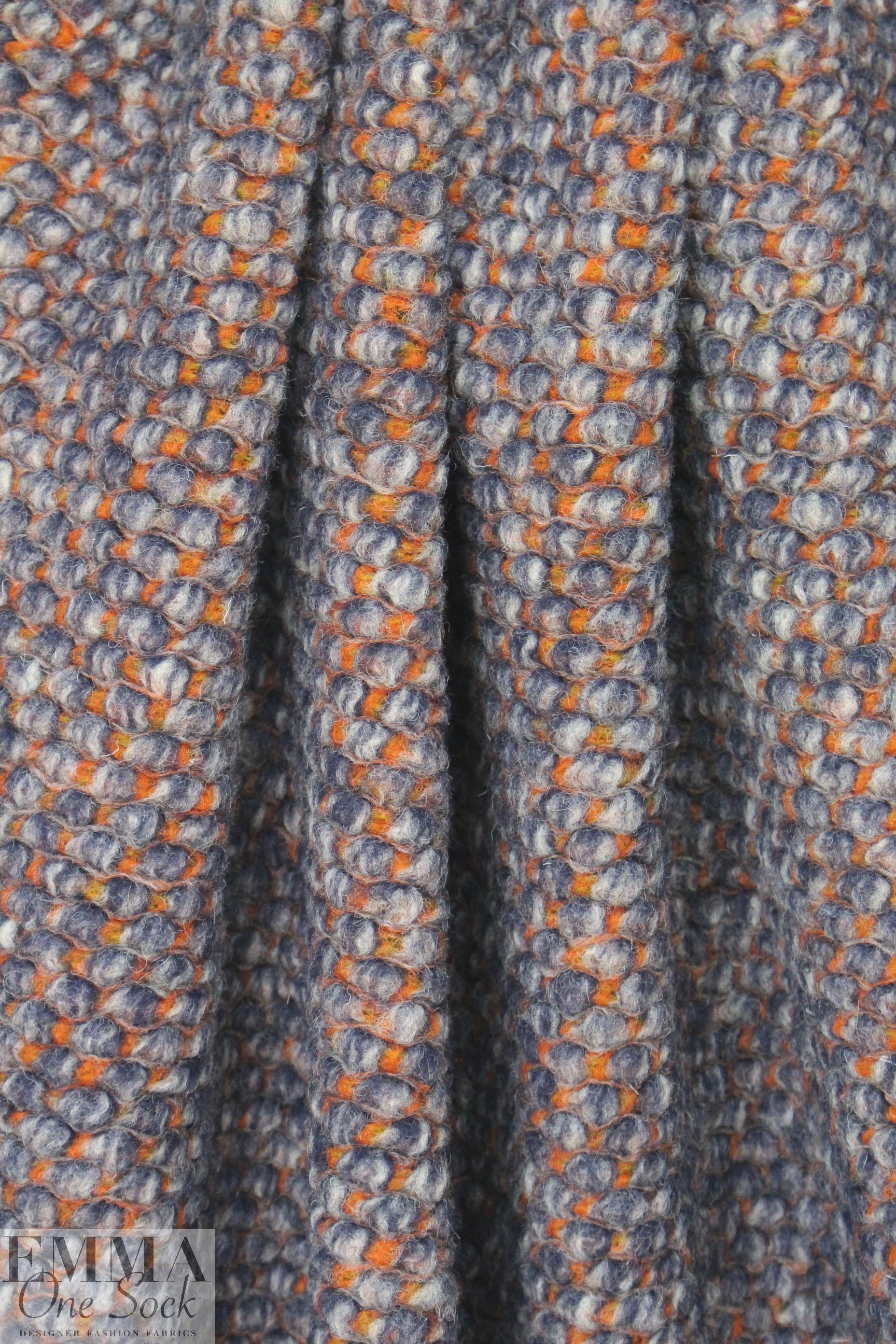 Italian wool boucle' - storm/pumpkin
