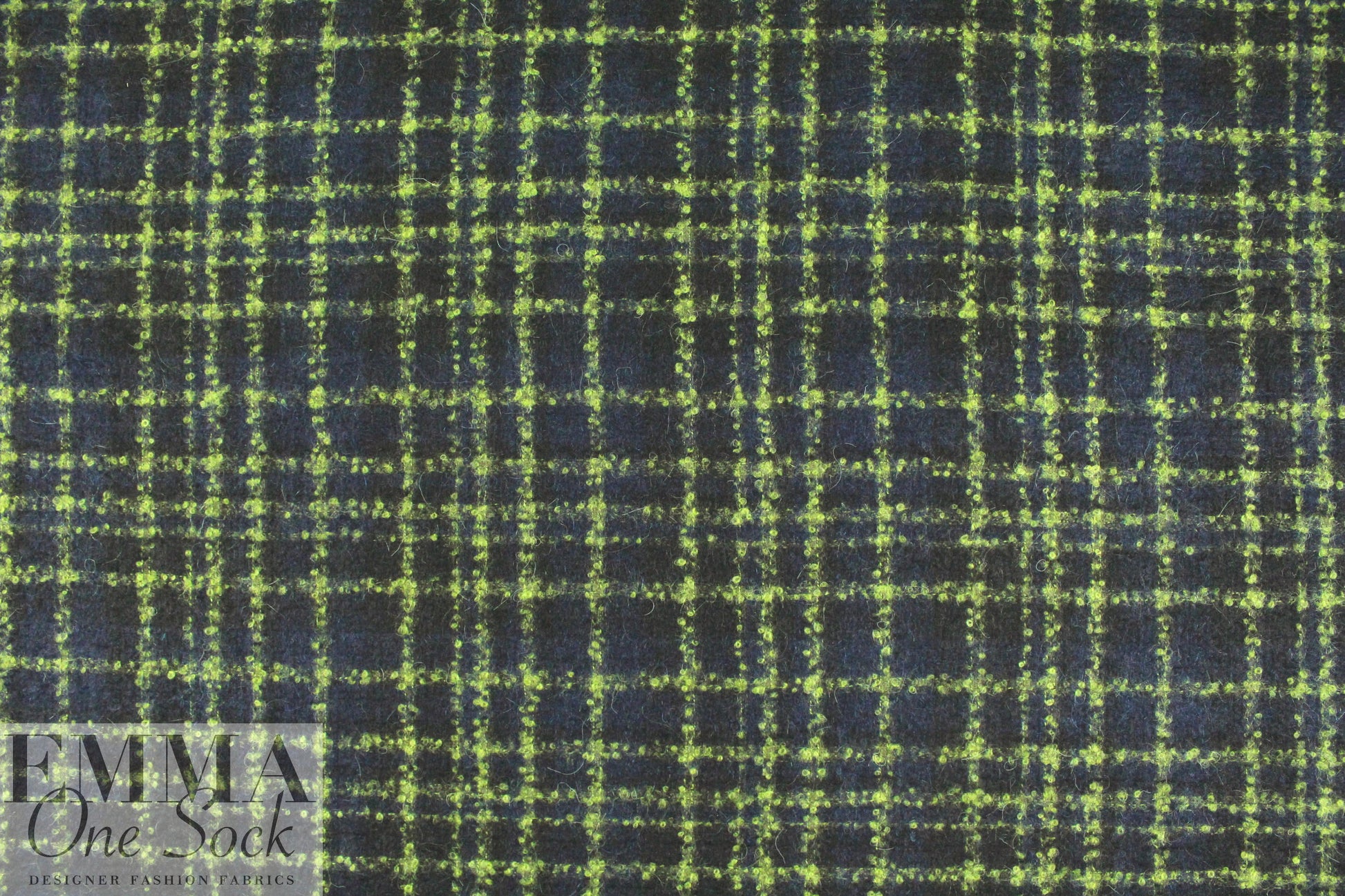 Italian wool/mohair/alpaca boucle' - navy/kiwi