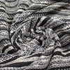 Italian cotton novelty weave textured stripe - ecru/gray/black 1 yard