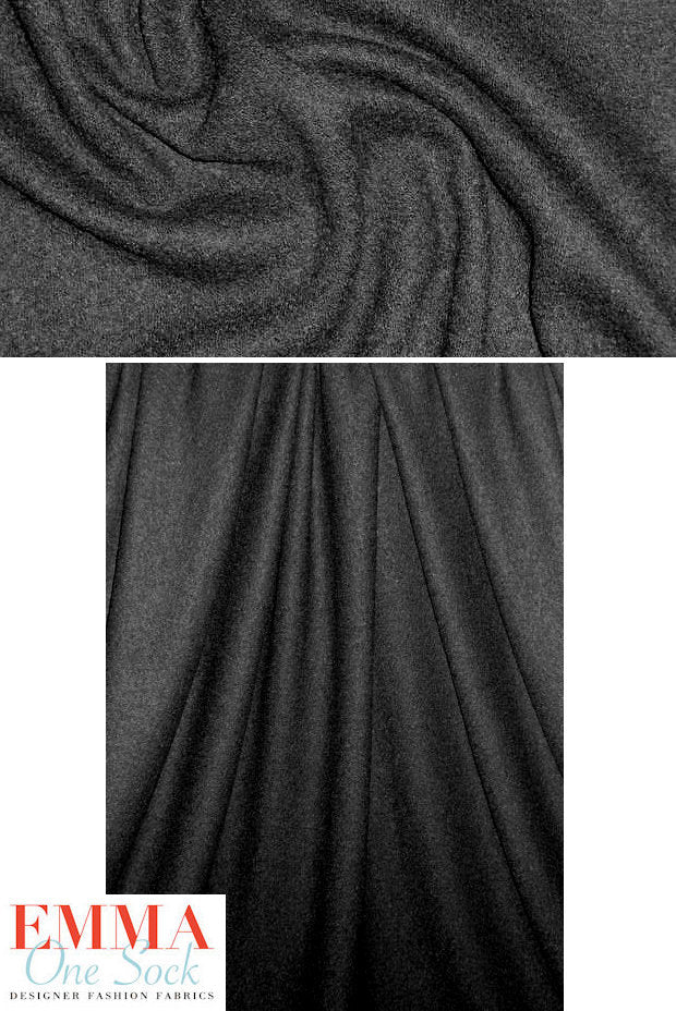 viscose/wool boucle knit suiting - black 1.75 yd