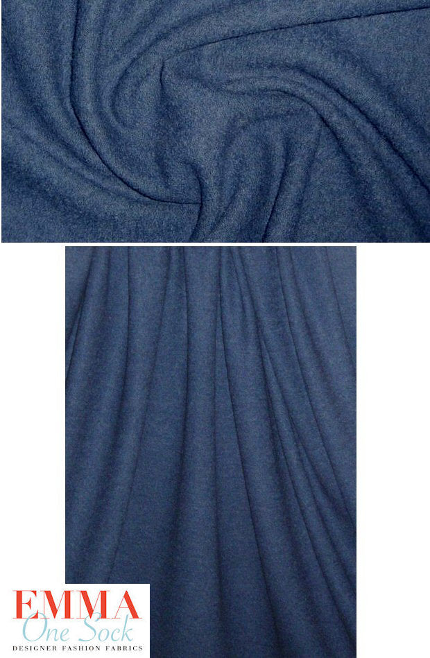viscose/wool boucle knit suiting - navy 1.625 yds
