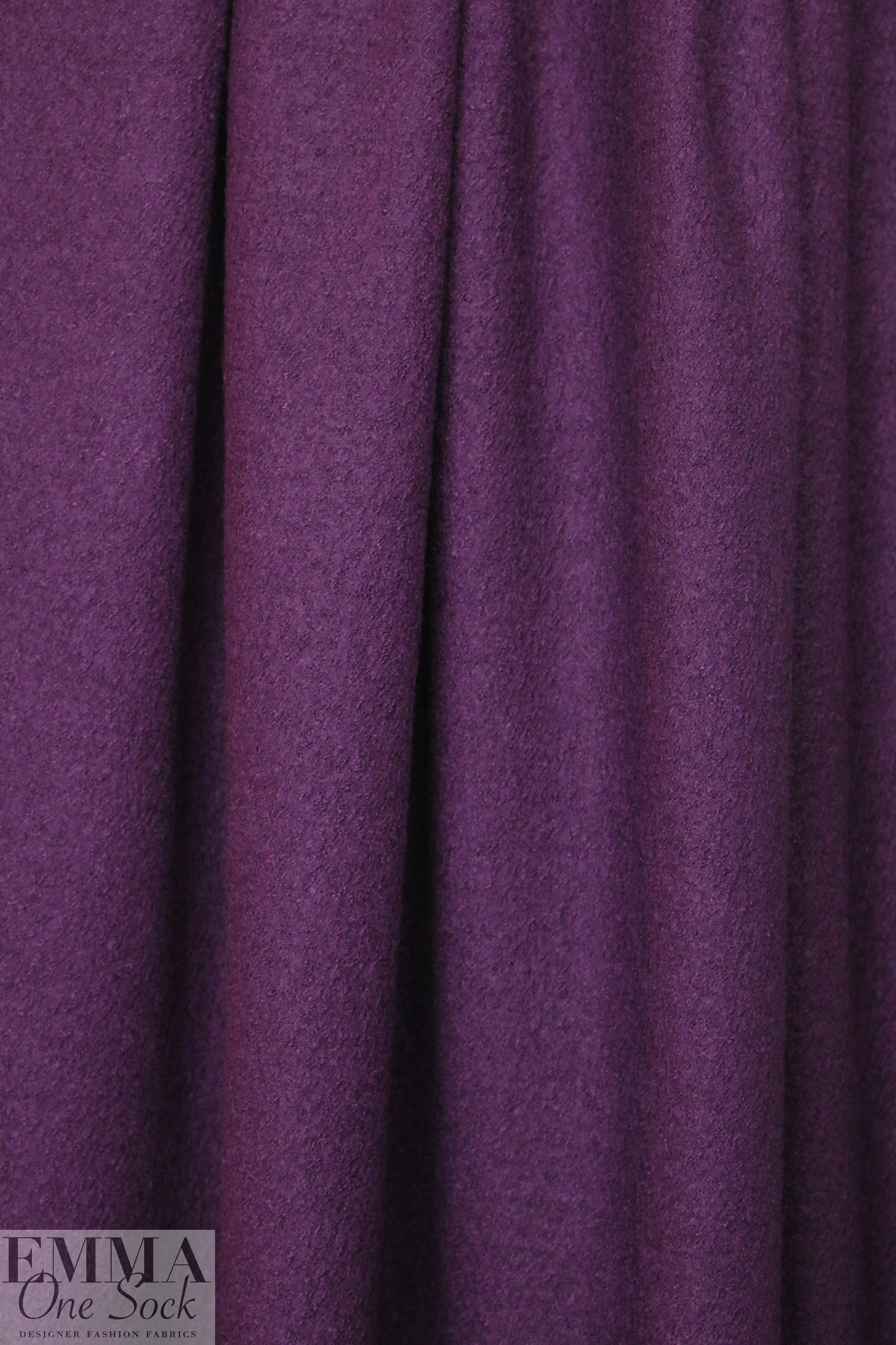 viscose/wool boucle knit suiting - plum 1.125 yds