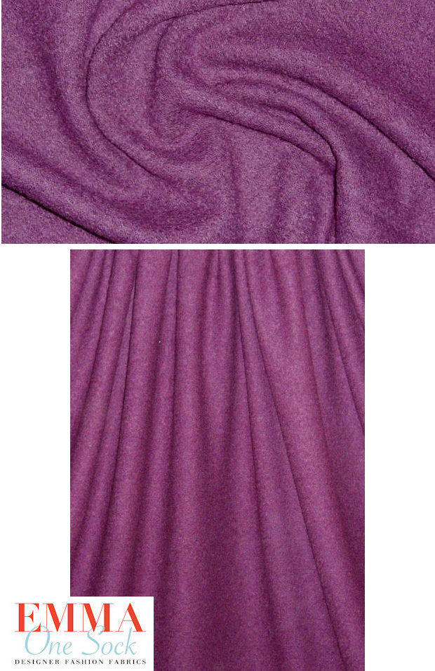 viscose/wool boucle knit suiting - plum 1.5 yds
