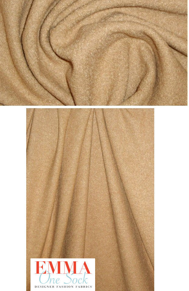 viscose/wool boucle knit suiting - camel 1.2 yds
