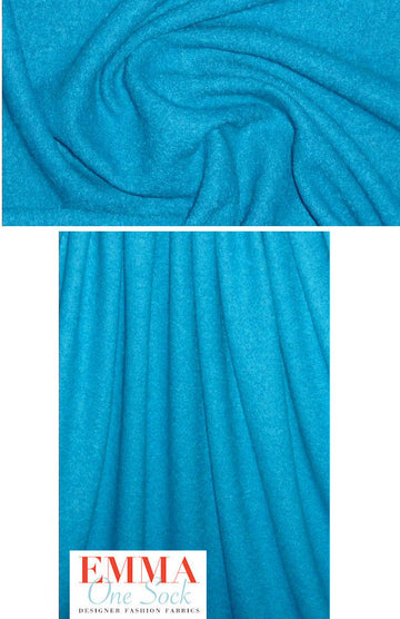 viscose/wool boucle knit suiting - peacock 1.66 yds