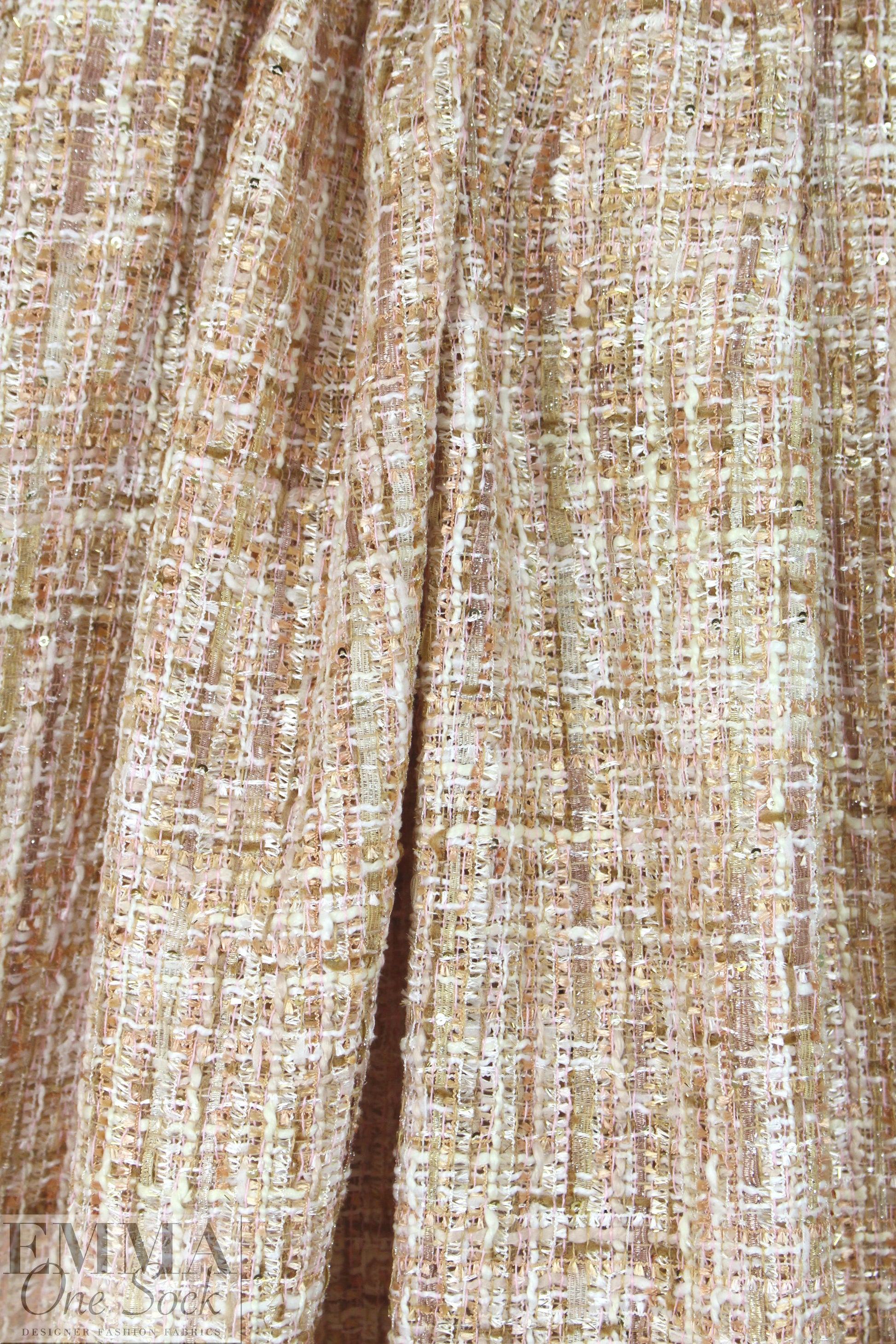 'Chanel tweed' sparkly boucle' - ivory/blush