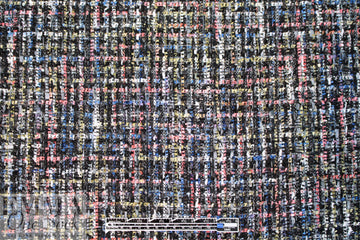 'Chanel tweed' sparkly boucle' - midnight/coral 1 yard