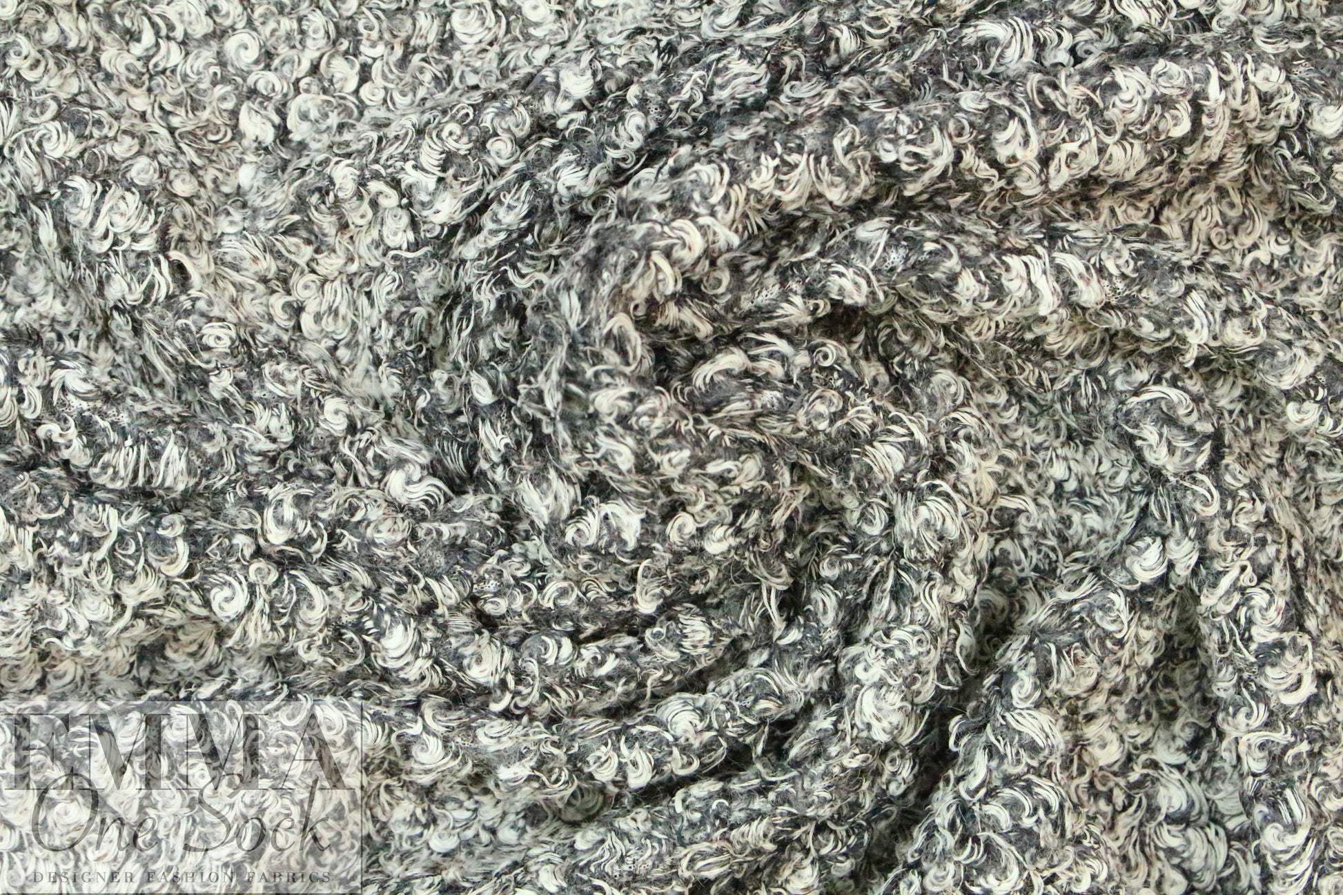 'himalaya' boucle' sweater knit - gunmetal/chalk