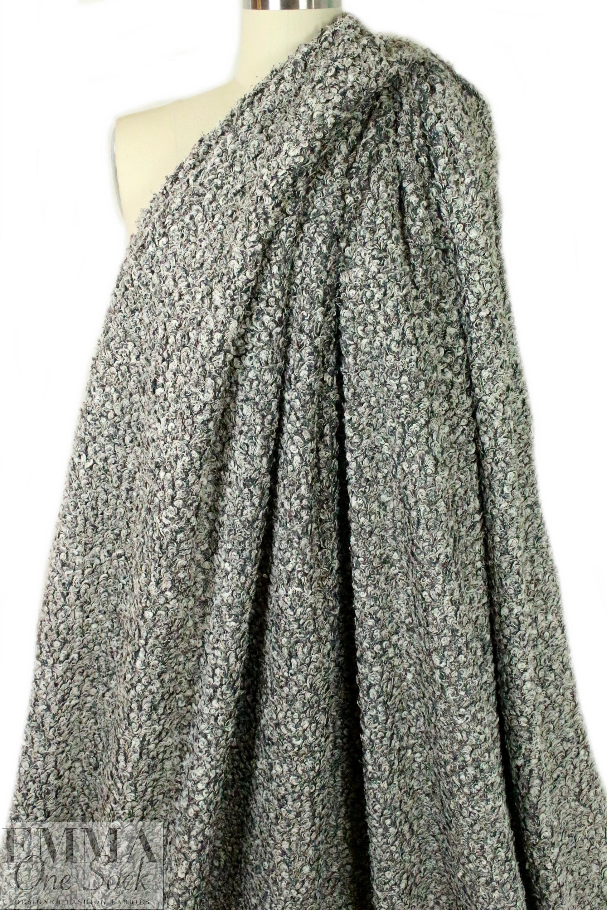 'himalaya' boucle' sweater knit - gunmetal/chalk 1 yard