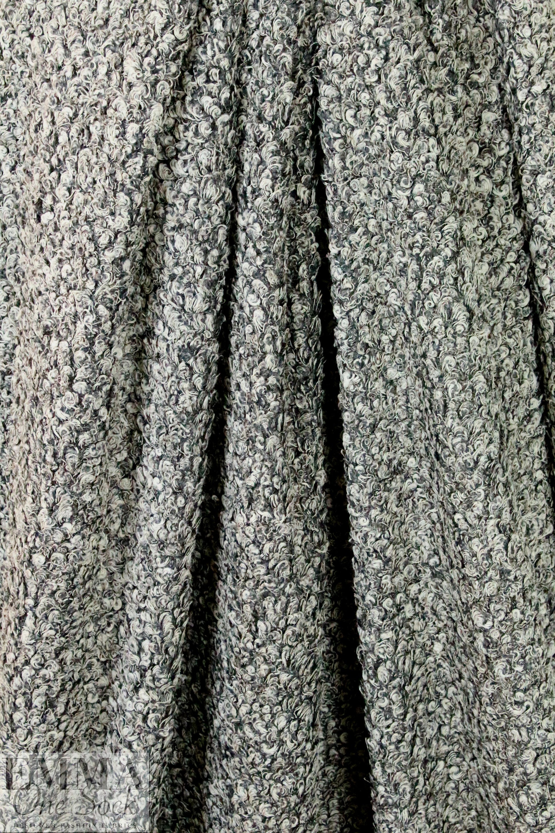 'himalaya' boucle' sweater knit - gunmetal/chalk
