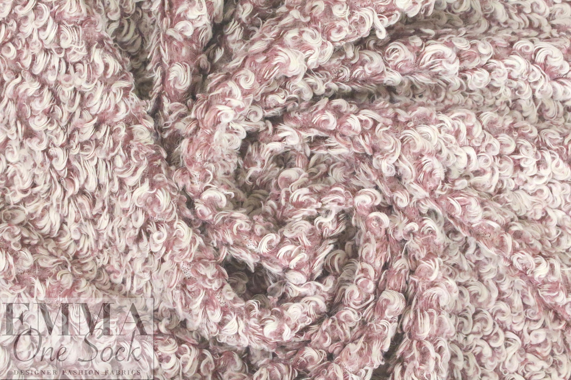 'himalaya' boucle' sweater knit - mauve/cream